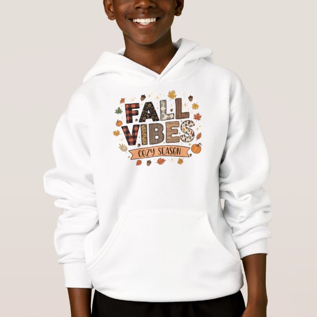 Camiseta Gráfico de Fall Vibes Cozy Season (Frente)