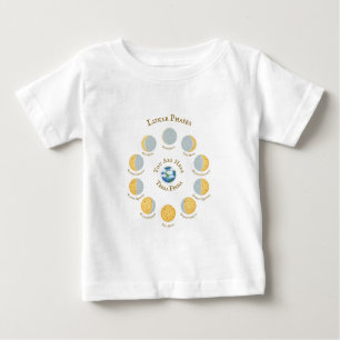 Camiseta Gráfico de Fases Lunares Famosos da Lua de Queijo 