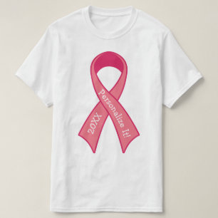 Camiseta Gráfico de Fita Rosa PERSONALIZADO