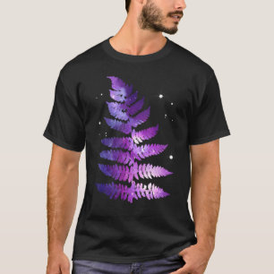 Camiseta Gráfico de Folha de Samambaia da Galáxia da Vida d