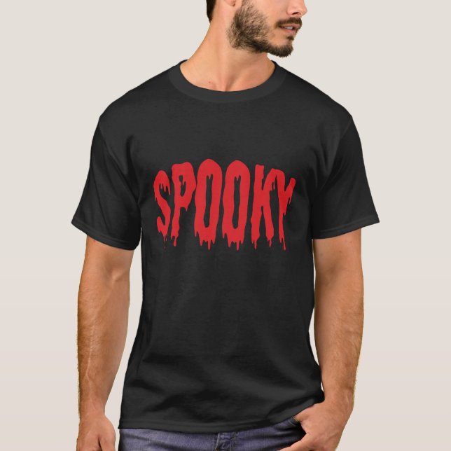 Camiseta Gráfico de Fontes de Dissipação Vermelha Spooky (Frente)