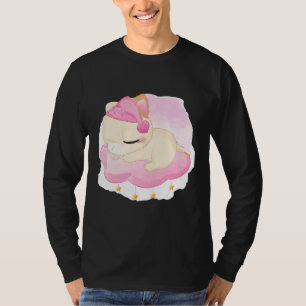 Camiseta Gráfico de Gatinhos Dormindo Bonitos Rosa