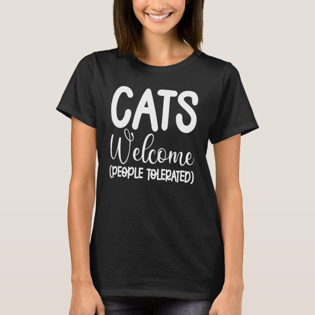 Camiseta Gráfico de Gatos de Boas-Vindas Pessoas Toleradas (Frente)