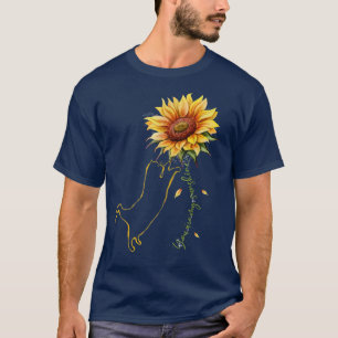 Camiseta Gráfico de Gatos, Girassol de Gato, Sol de Gato, S