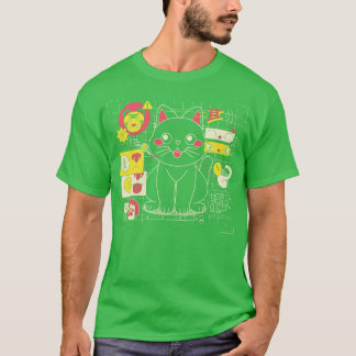 Camiseta Gráfico de Gatos Japonês por Tobe Fonseca