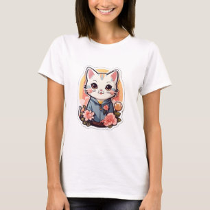 Camiseta Gráfico de Gatos Kawaii Cute