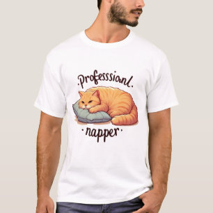 Camiseta Gráfico de Gatos Preguiçosos e Engraçados