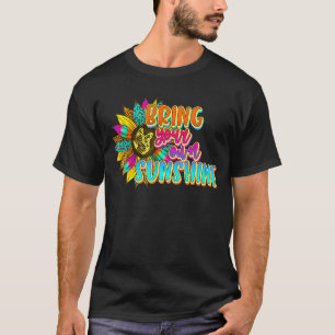 Camiseta Gráfico de girassol Verão Cólito 2 Casual