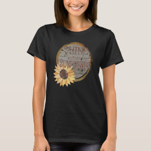 Camiseta Gráfico de girassol Verão Cónico Casual 5