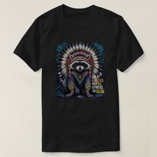 Camiseta Gráfico de Headdress Indiano Nativo Americano (Frente do Design)
