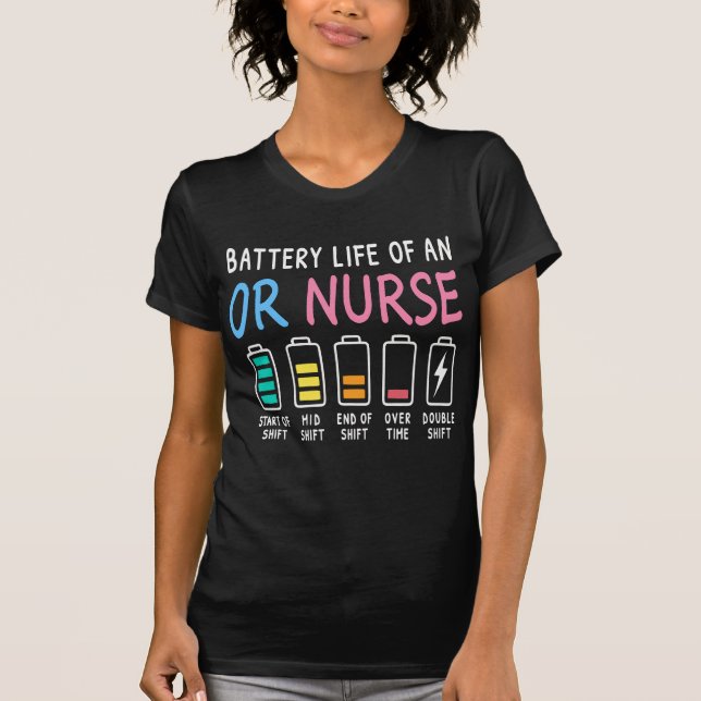 Camiseta Gráfico de humor da vida útil da bateria de uma en (Frente)