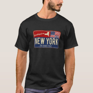Camiseta Gráfico de Ilustração de Nova Iorque de Vintage le