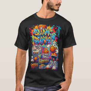 Camiseta Gráfico de Ilustração do Estilo de Grafite de Basq
