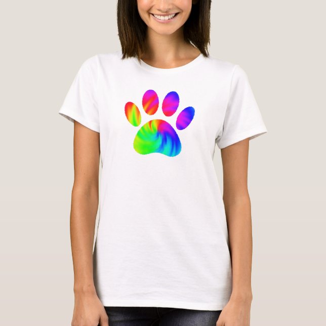 Camiseta Gráfico de Impressão da Pata Coral (Frente)