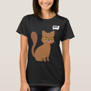 Camiseta Gráfico de Instrução Cat Nope