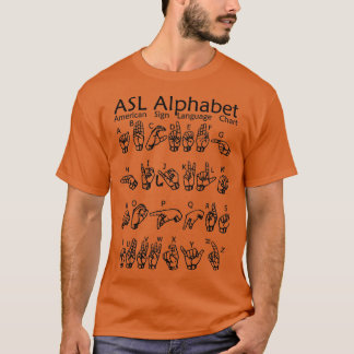 Camiseta Gráfico de Linguagem de Sinal de Alfabeto American