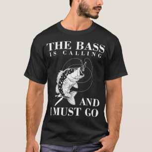Camiseta gráfico de linha e anzol de pesca de robalo de boc