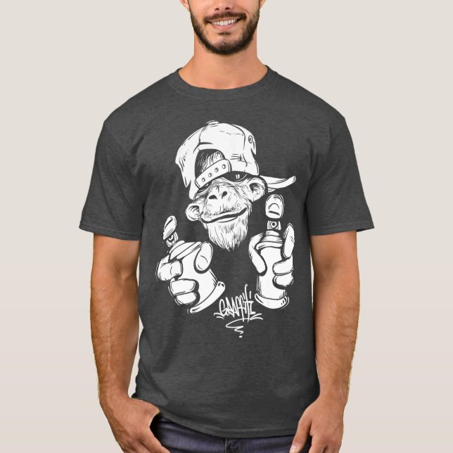 Camiseta Gráfico de Macaco Hip Hop Rap Music Ape (Frente)