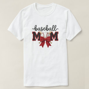 Camiseta Gráfico de Mãe de Beisebol com Fio Falso, Padrão d