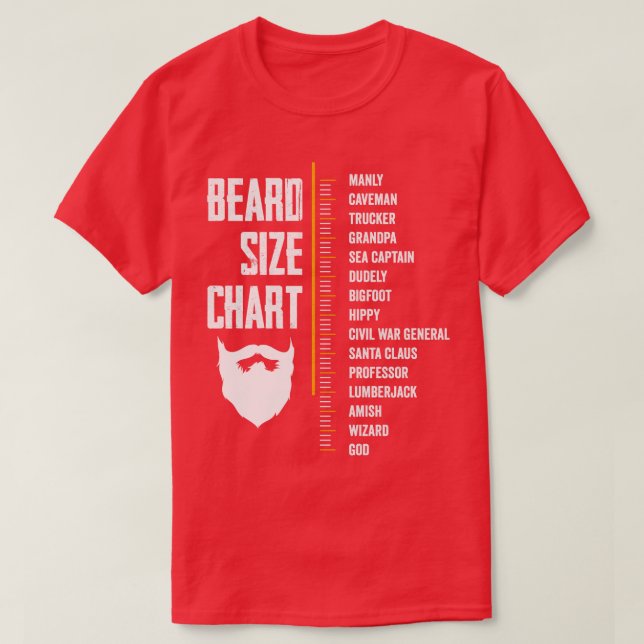 Camiseta Gráfico de Medição de Barba Comprimento Compriment (Frente do Design)