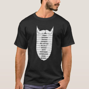 Camiseta Gráfico de Medição de Barba Masculina Comprimento