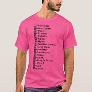 Camiseta Gráfico de Medição de Barba Para Barbás
