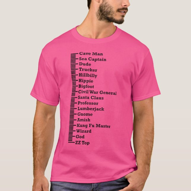 Camiseta Gráfico de Medição de Barba Para Barbás (Frente)