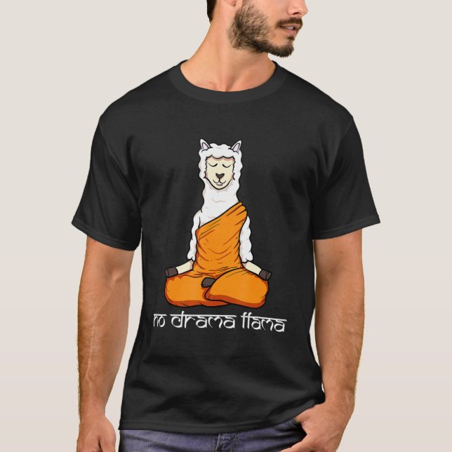 Camiseta Gráfico de Meditação Sem Drama Llama (Frente)
