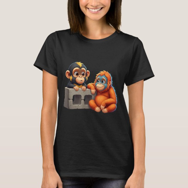 Camiseta Gráfico de Meme de Artes Marciais de Macaco Bebê S (Frente)