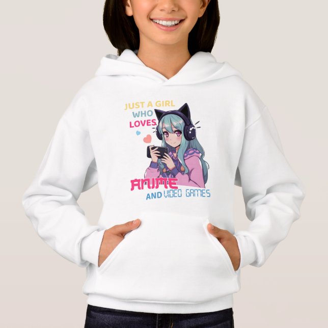 Camiseta Gráfico de Meninas de Animação e Jogos (Frente)