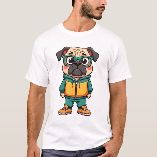Camiseta Gráfico de Moda de Rua de Desenho Animado de Cacho (Frente)
