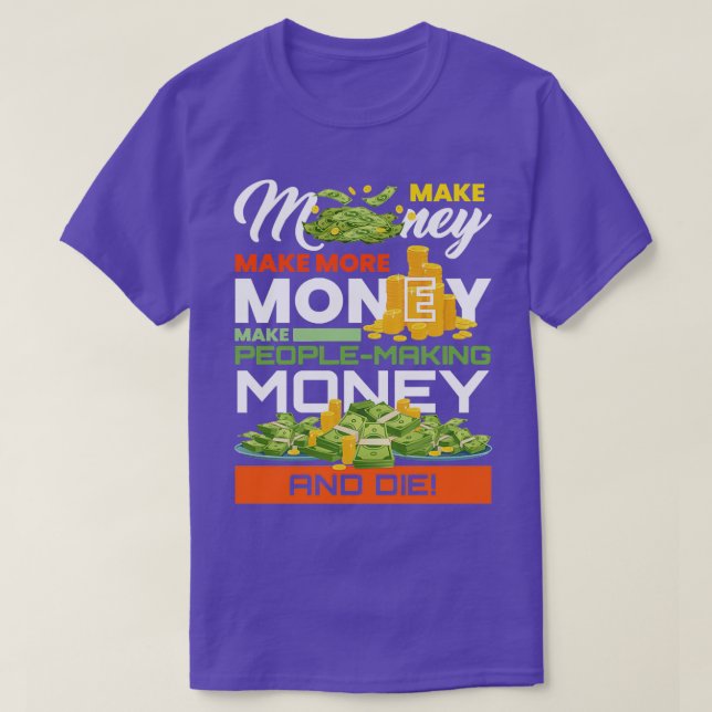 Camiseta Gráfico de Moeda do Comerciante do Mercado Monetár (Frente do Design)