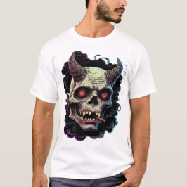 Camiseta Gráfico de Monstro Oni Hornado e Arrebitado