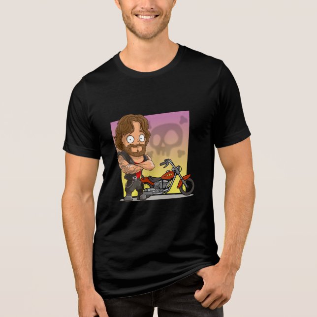 Camiseta Gráfico de Motociclista Rebelde (Frente)