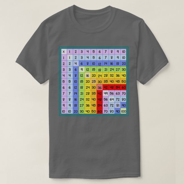 Camiseta Gráfico De Multiplicação De Mesas - Presente Engra (Frente do Design)