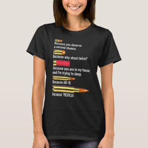 Camiseta Gráfico de Munição Proprietário de Arma Entusiasta