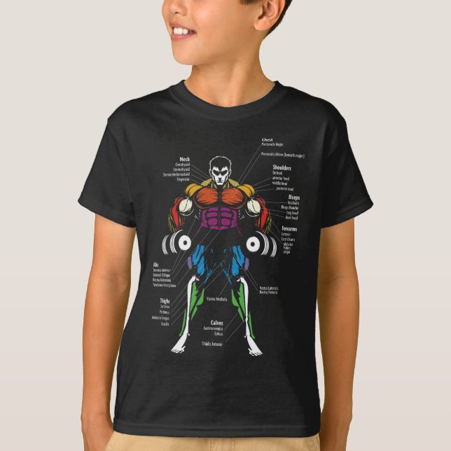 Camiseta Gráfico de Músculos de Anatomia de Anime  (Frente)