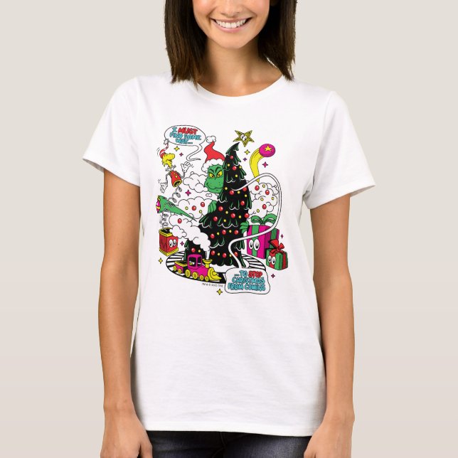 Camiseta Gráfico de Natal Colorido (Frente)