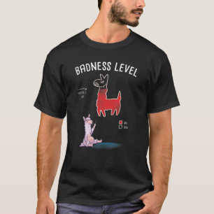 Camiseta Gráfico de Nível de Badness Engraçado Llama Mau Al