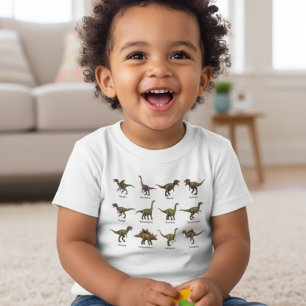 Camiseta Gráfico de Nomes de Dinossauros Amigos Pré-Históri