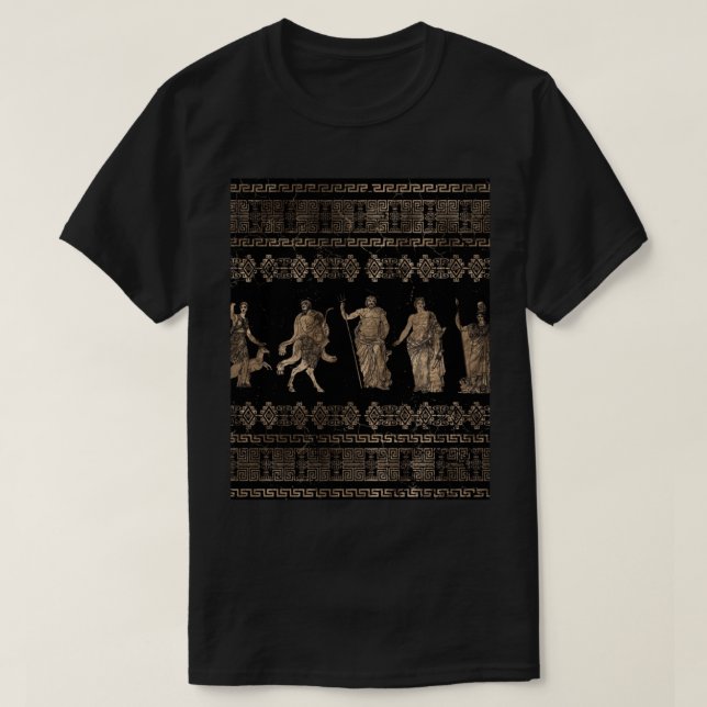 Camiseta Gráfico de ornamento-chave das Obtenções Gregas e  (Frente do Design)