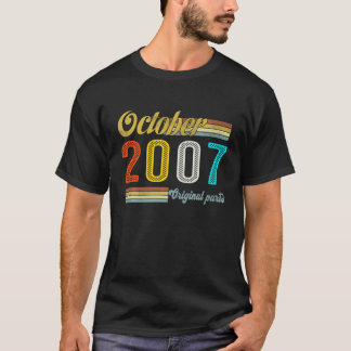 Camiseta Gráfico de outubro Vintage 2007 Partes originais 1