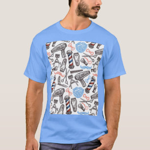 Camiseta Gráfico de Padrão de Cabeleireiro Barbershop