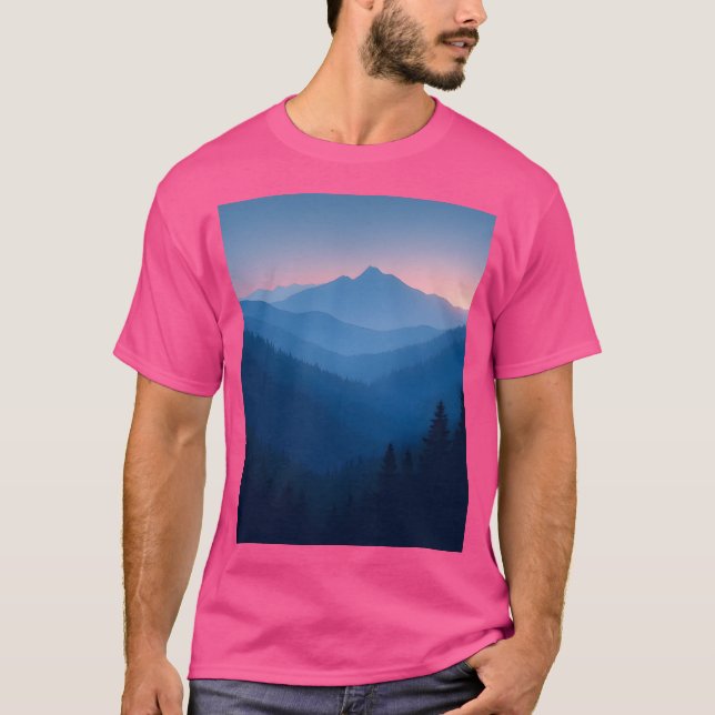 Camiseta Gráfico de Paisagem Mística de Montanha Sussura (Frente)