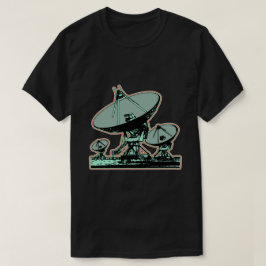 Camiseta Gráfico de Pata de Satélite Retro