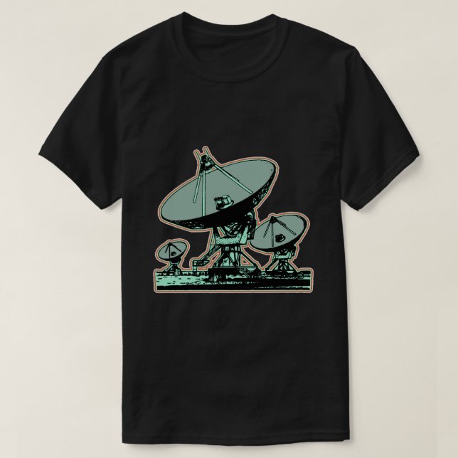 Camiseta Gráfico de Pata de Satélite Retro (Frente do Design)