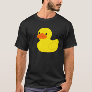 Camiseta Gráfico de Pato Sortudo de Borracha Amarelo Simple