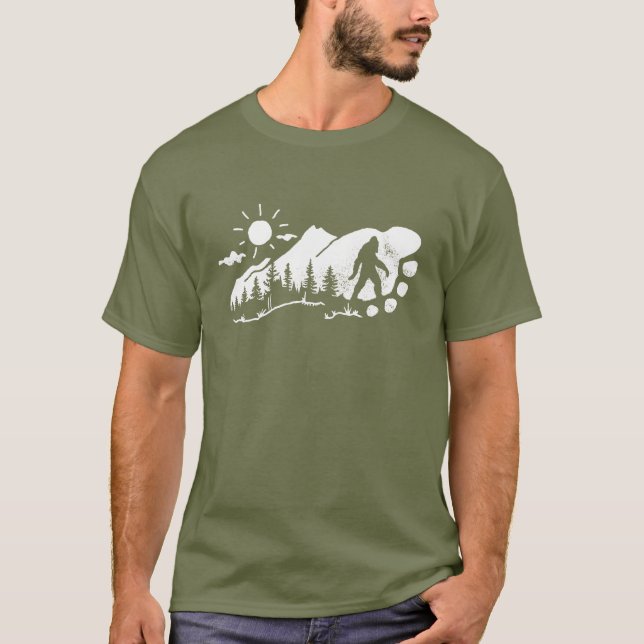 Camiseta Gráfico de Pegada Bigfoot (Frente)