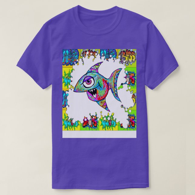 Camiseta gráfico de peixe (Frente do Design)
