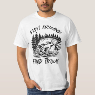 Camiseta Gráfico de Pescar e Encontrar Truta